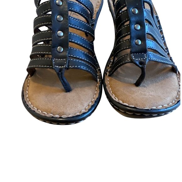 Natural Soul Size 6.5 Women’s by Naturalizer Strappy Wedge Sandals Black - Picture 13 of 14